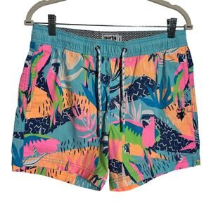 Party Pants Tropical Swim Suite Men S Parrot Pattern Swim Vacation Preppy Spring